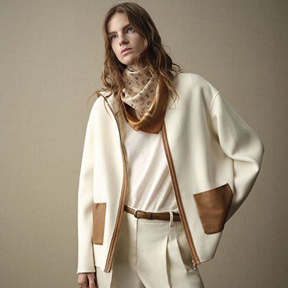 Max Mara 白タグ リネンニットベスト ノースリーブベージュ*ZC1051 Leather and metal bracelet, brown | Max Mara